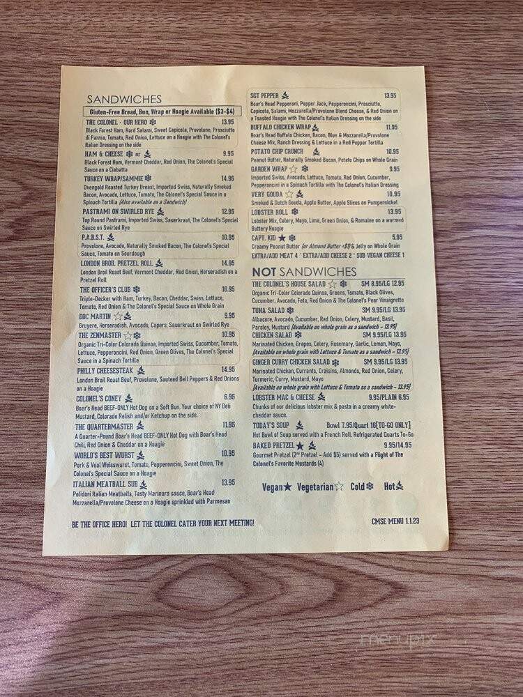 Colonel Mustard's Sandwich Emporium - Colorado Springs, CO menu_pic