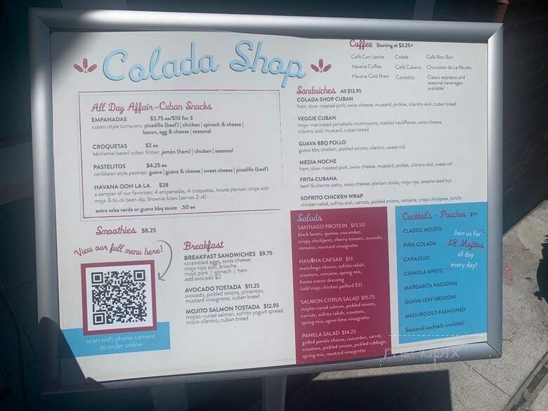 Colada Shop - Washington, DC menu_pic