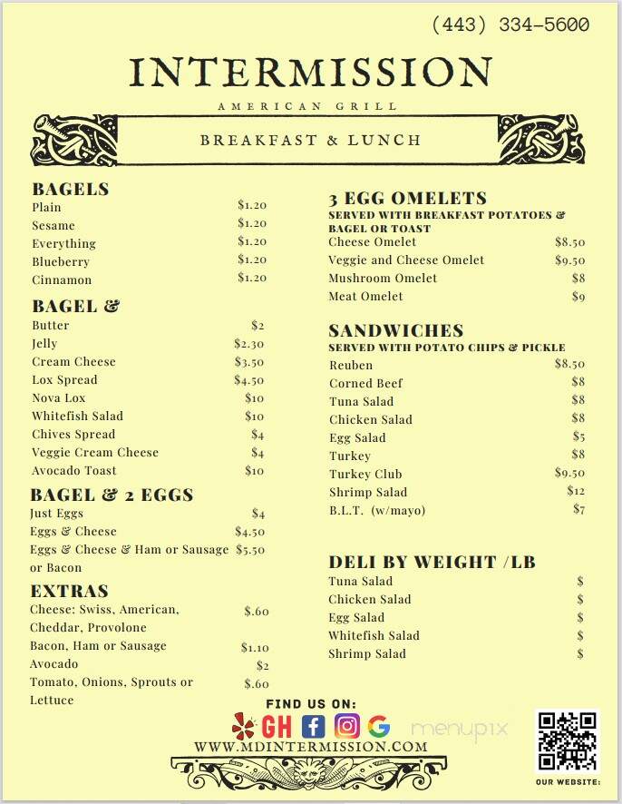 Intermission Restaurant - Owings Mills, MD menu_pic
