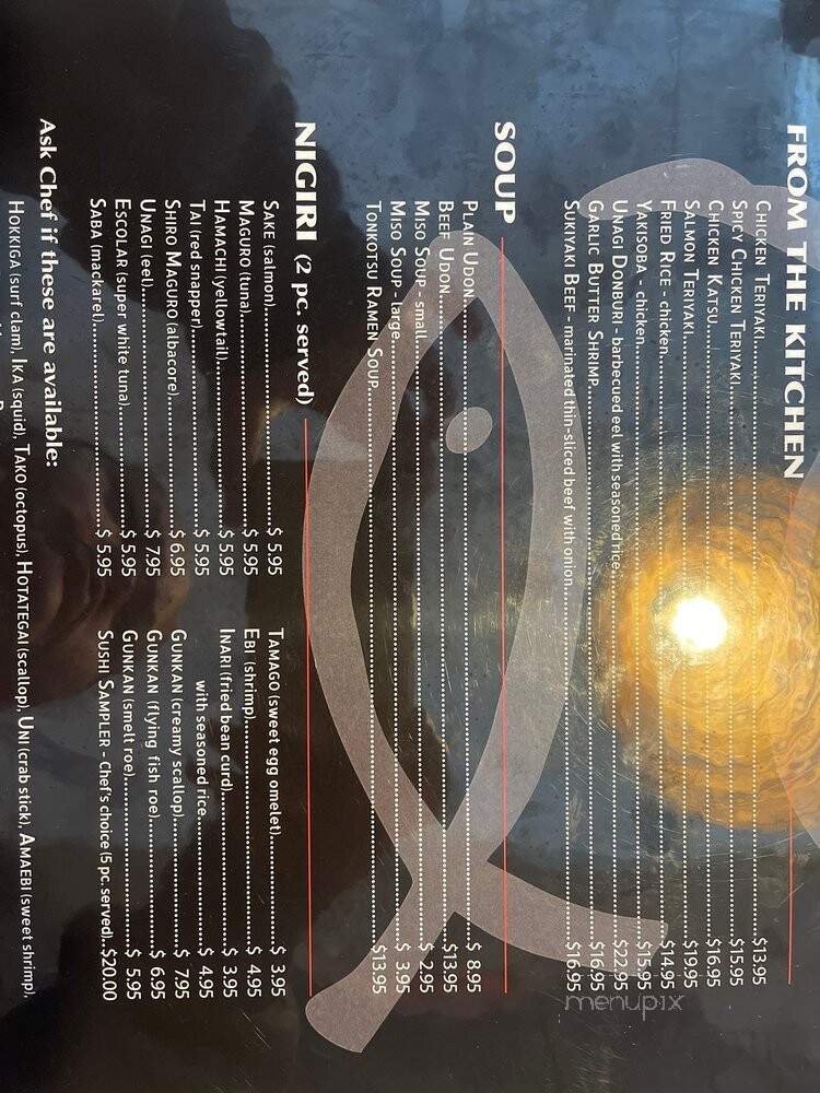 Chinook Sushi - Auburn, WA menu_pic