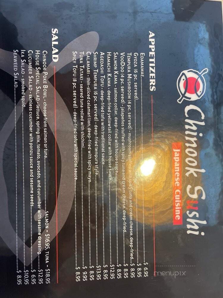 Chinook Sushi - Auburn, WA menu_pic