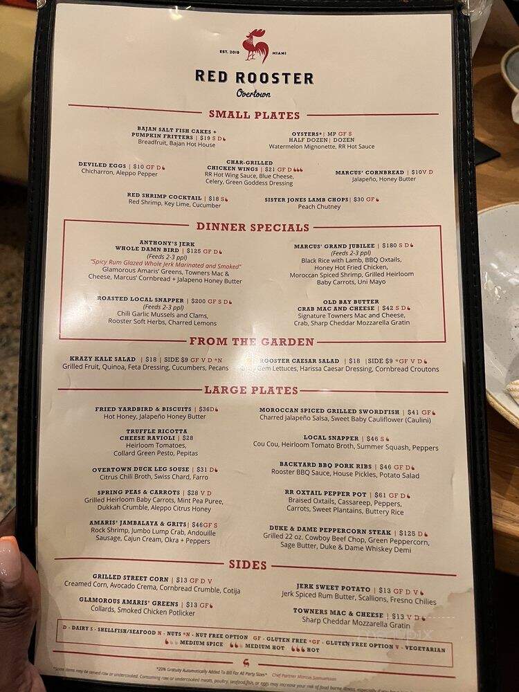 Red Rooster Overtown - Miami, FL menu_pic