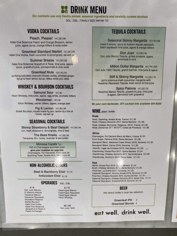 Greenleaf Chopshop - Santa Monica, CA menu_pic