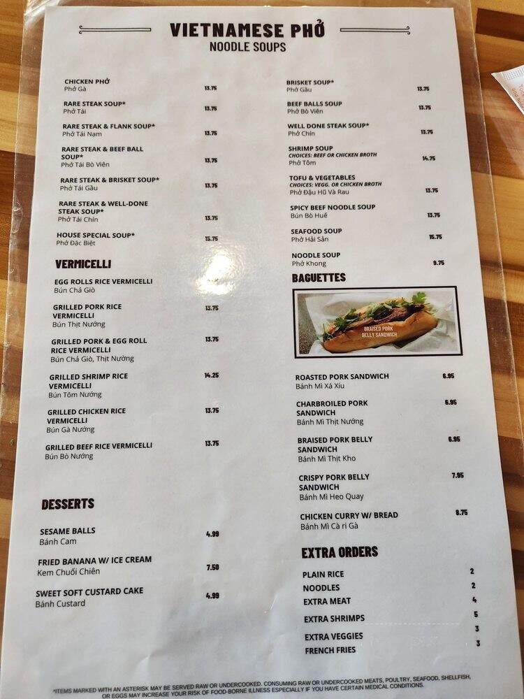 Pho Augusta Grill & Bar - Augusta, GA menu_pic