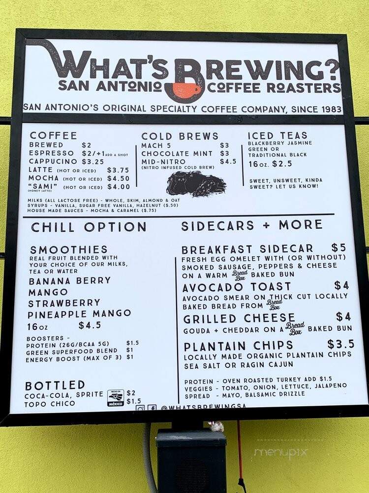 What's Brewing Drive Thru Coffee - San Antonio, TX menu_pic