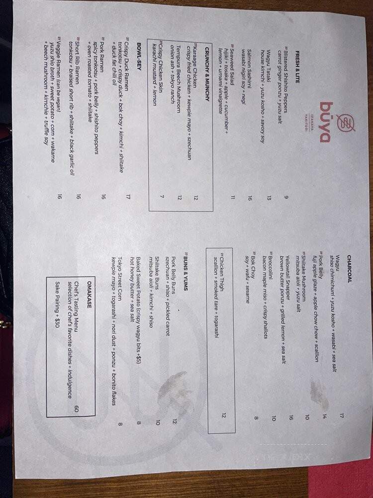 Buya Izakaya + Yakitori - Miami, FL menu_pic