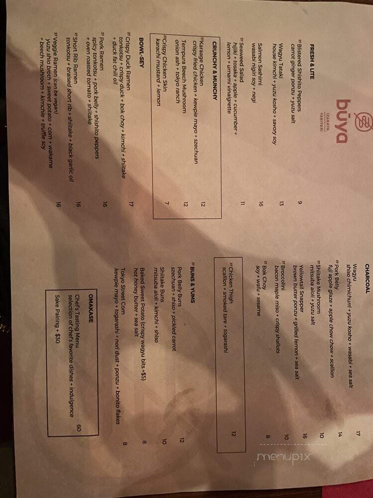 Buya Izakaya + Yakitori - Miami, FL menu_pic