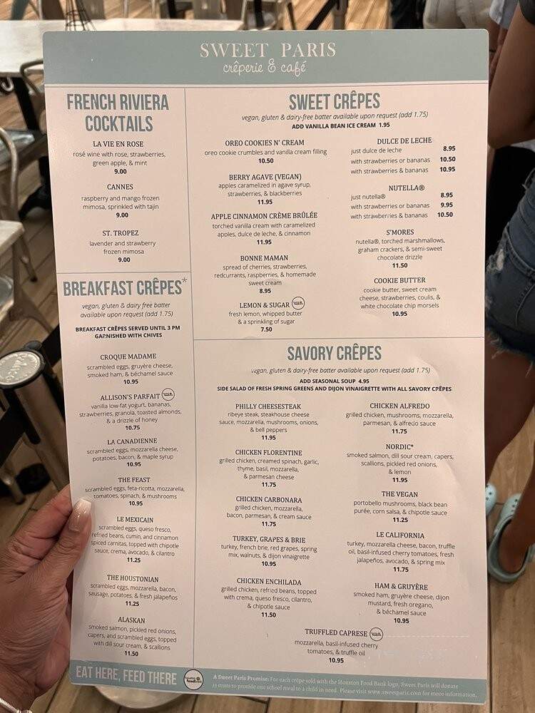 Sweet Paris Creperie & Cafe - Friendswood, TX menu_pic