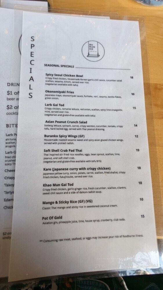 Buranko - Portland, OR menu_pic