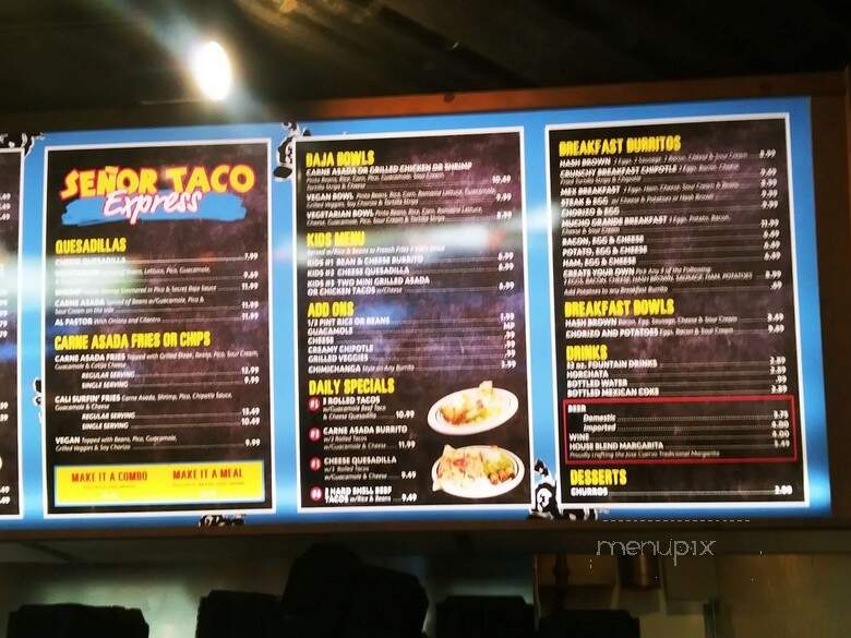 Senor Taco Express - Scottsdale, AZ menu_pic