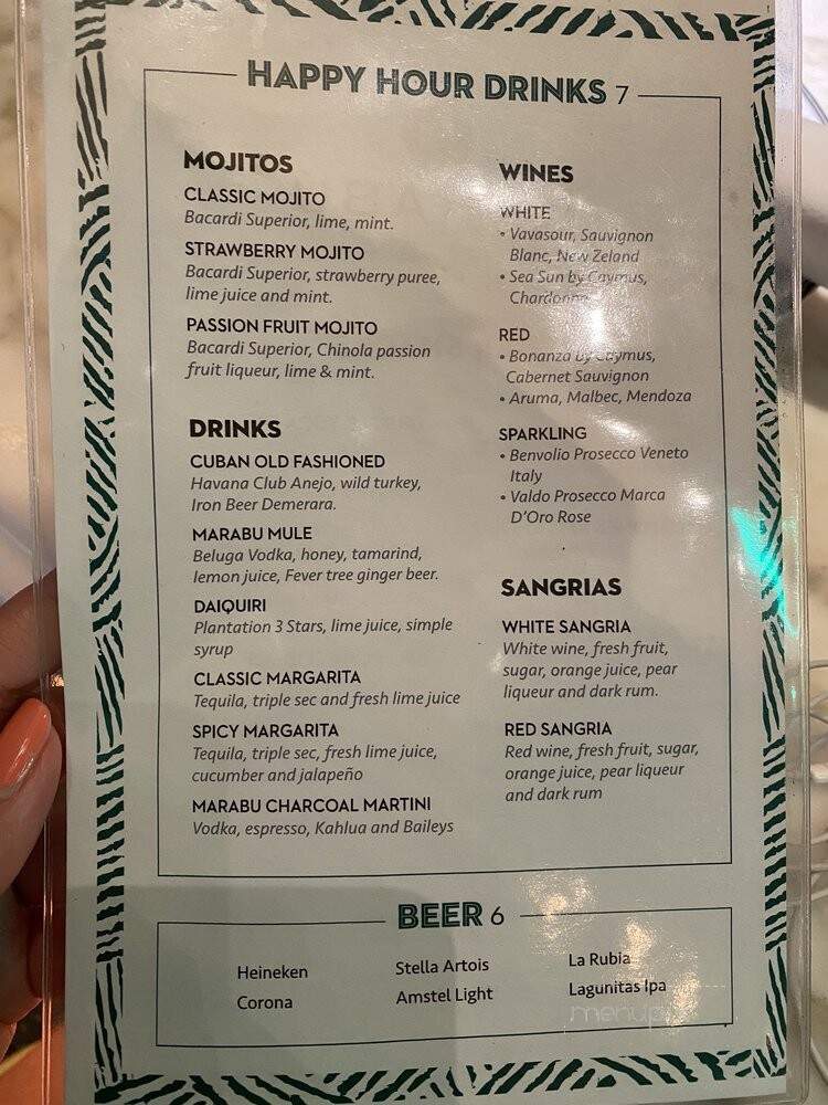 Marabu - Miami, FL menu_pic