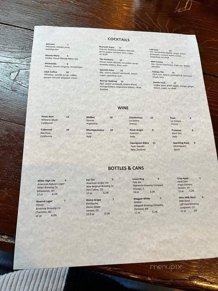 The Degenerate - Charlotte, NC menu_pic