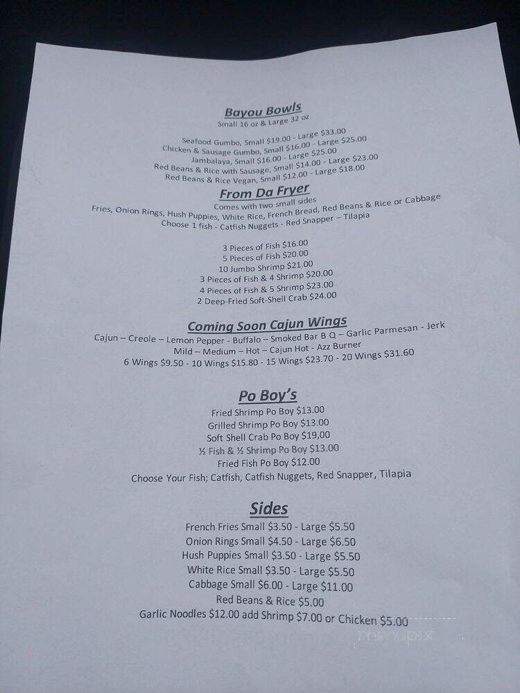 Da Cajun Seafood Shack - Hawthorne, CA menu_pic