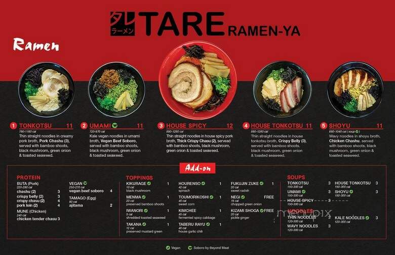 Tare Ramen Ya - Northridge, CA menu_pic