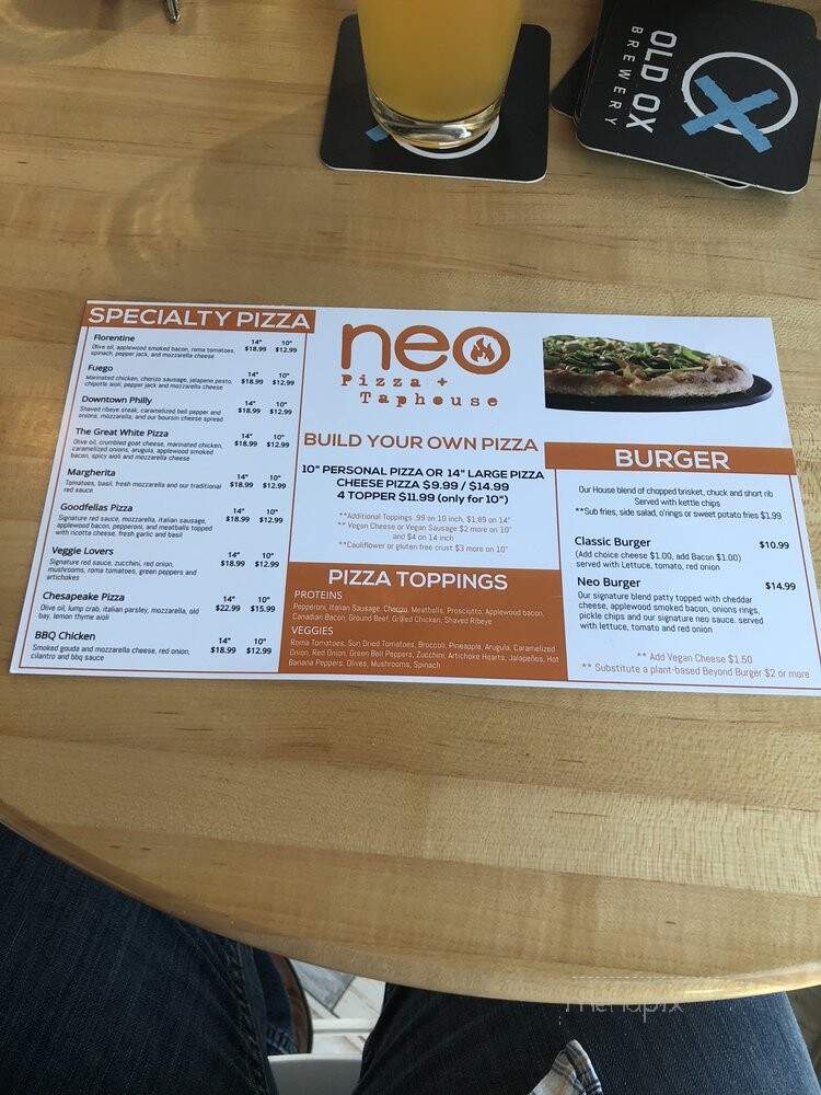 Neo Pizza & Taphouse - Columbia, MD menu_pic