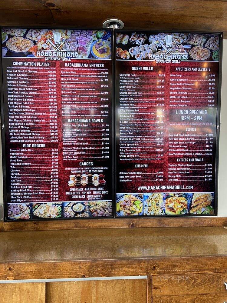 Habachihana Japanese Grill - Huntington Beach, CA menu_pic