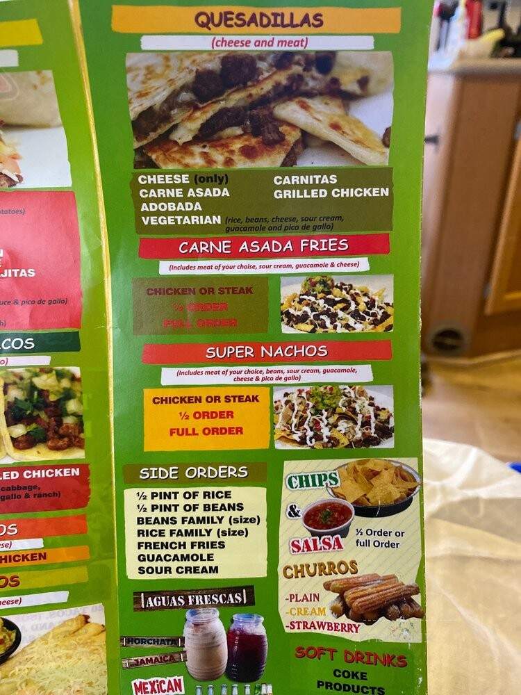 Aceituno's Mexican Food - Bremerton, WA menu_pic