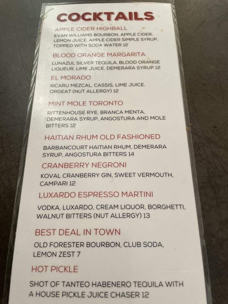 Chomp Kitchen and Drinks - Providence, RI menu_pic