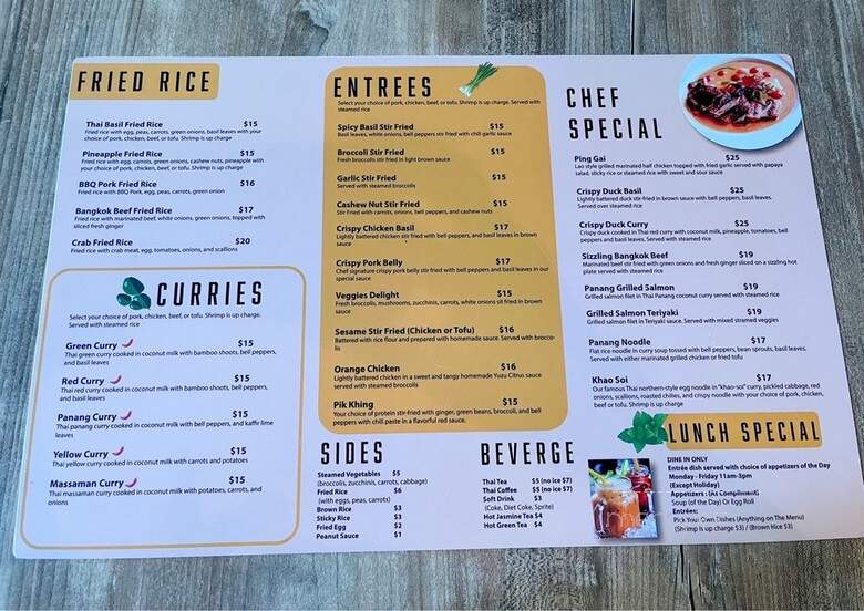 Sakhuu Thai - Richardson, TX menu_pic
