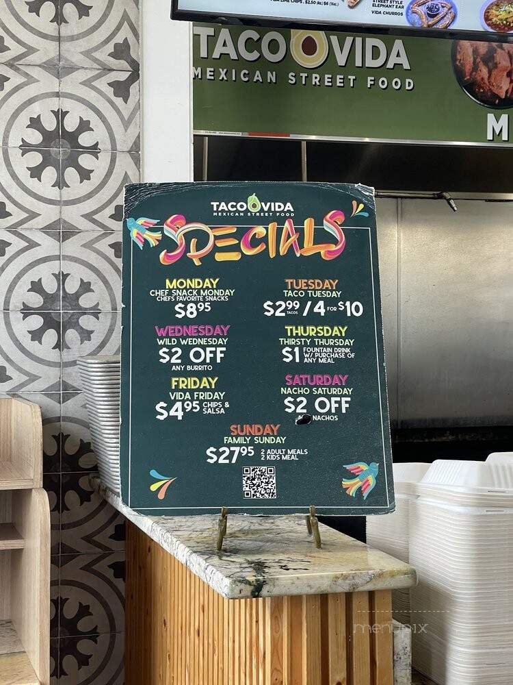 Taco Vida Mexican Street Food - Clarkston, MI menu_pic
