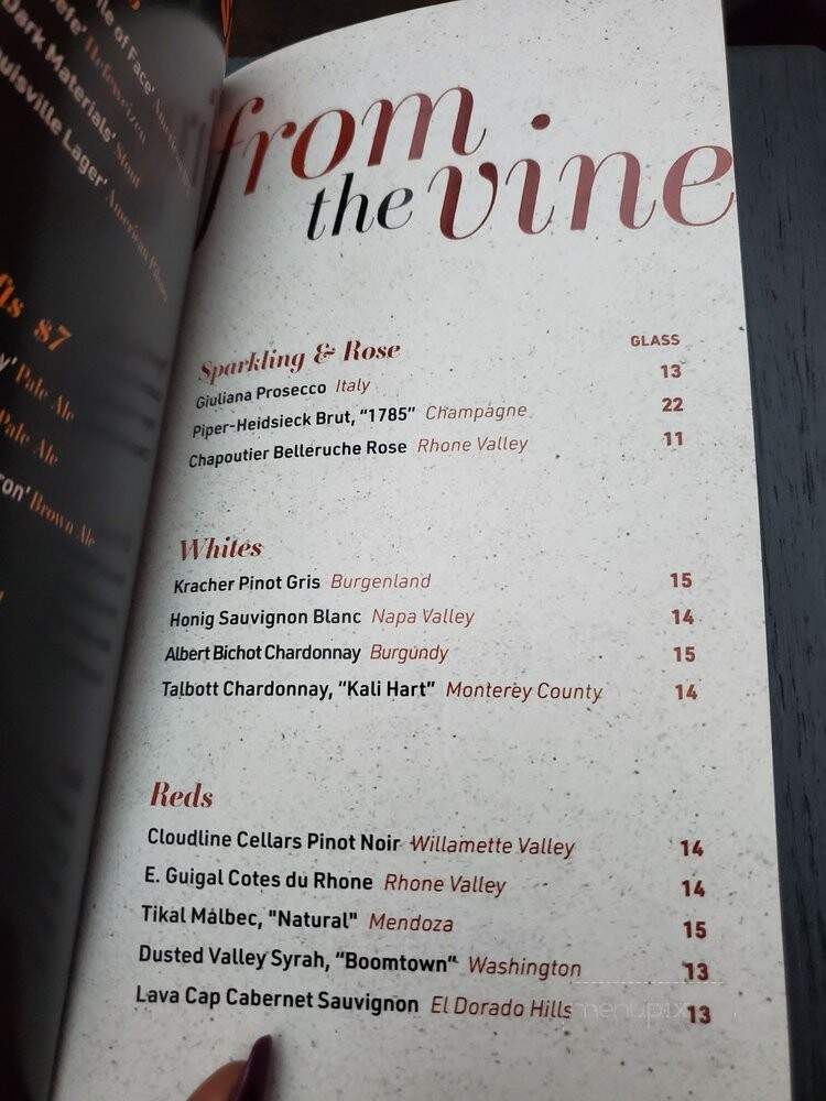 Bitters End - Louisville, KY menu_pic