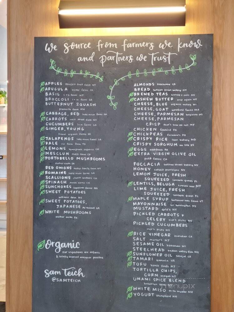 Sweetgreen - Jersey City, NJ menu_pic