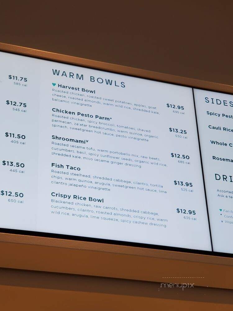 Sweetgreen - Jersey City, NJ menu_pic