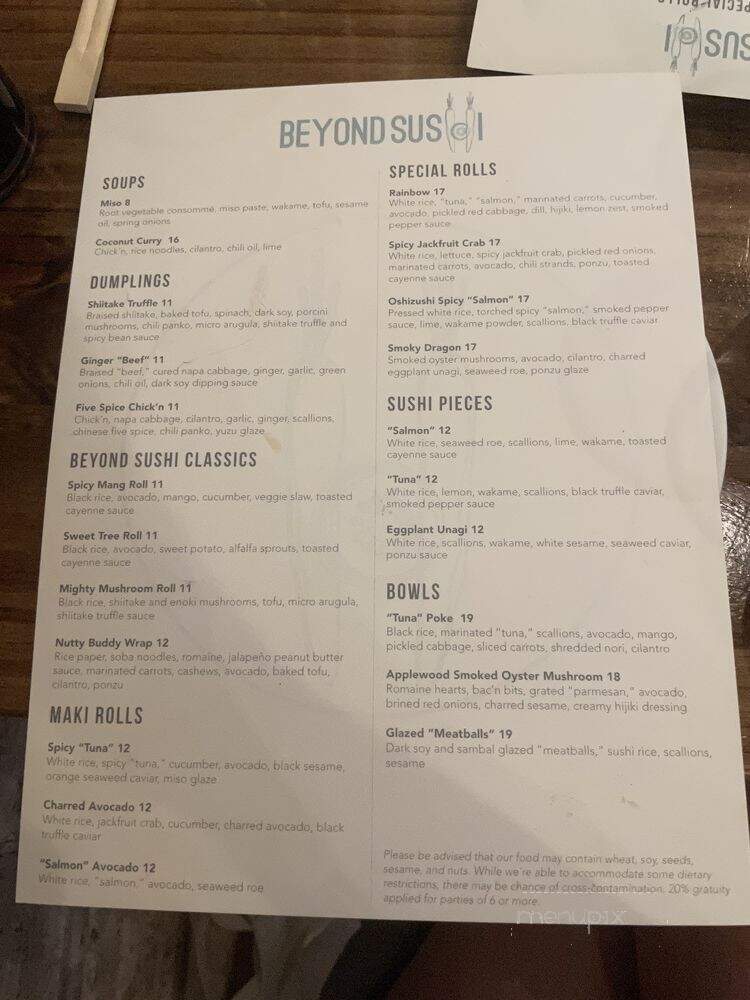 Beyond Sushi - New York, NY menu_pic