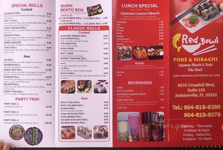 Red Bowl Poke & Hibachi - Jacksonville, FL menu_pic