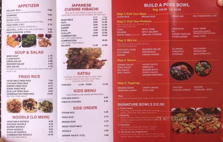 Red Bowl Poke & Hibachi - Jacksonville, FL menu_pic