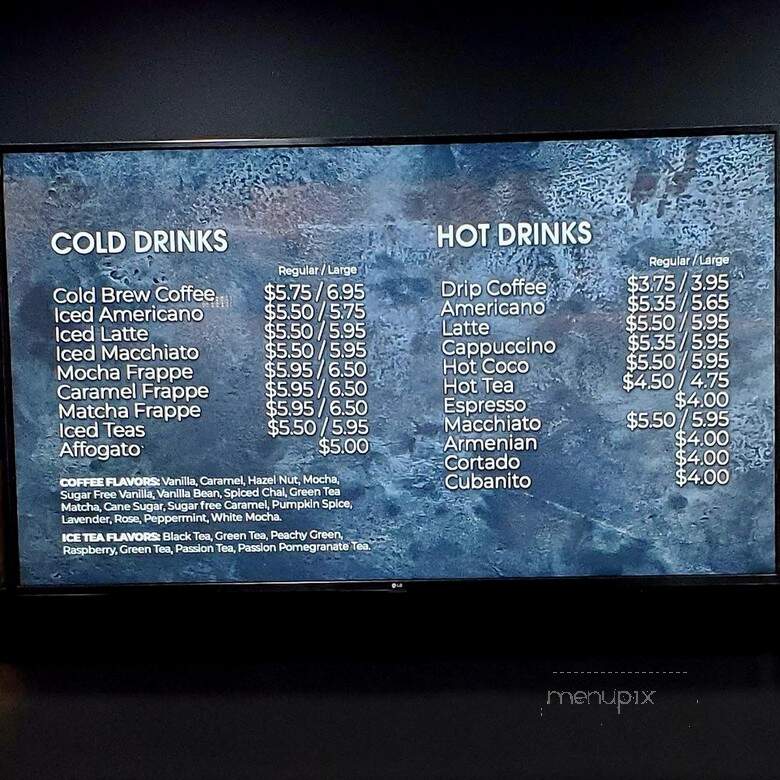 Uptown Coffee - Glendale, CA menu_pic