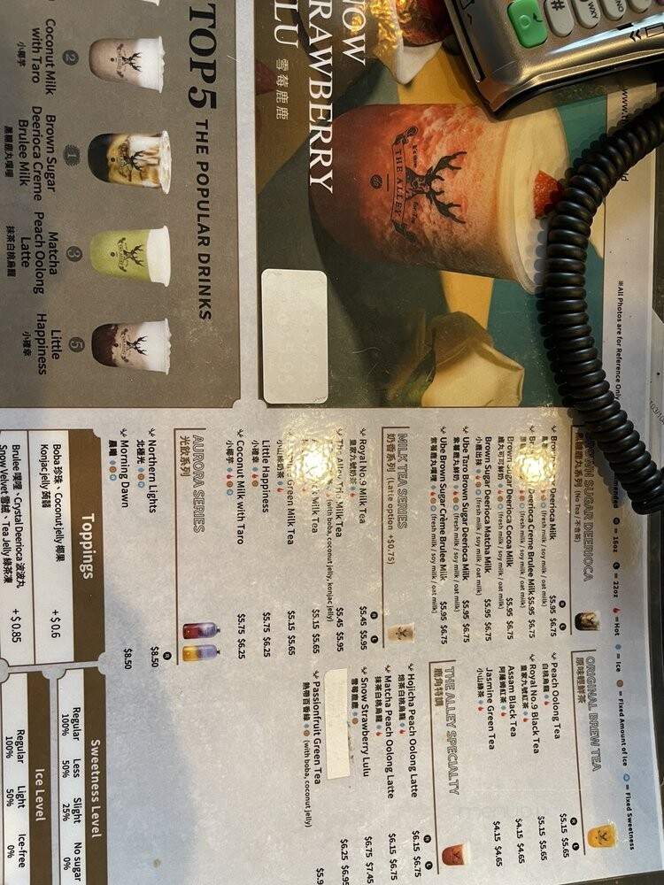 The Alley - Pasadena, CA menu_pic