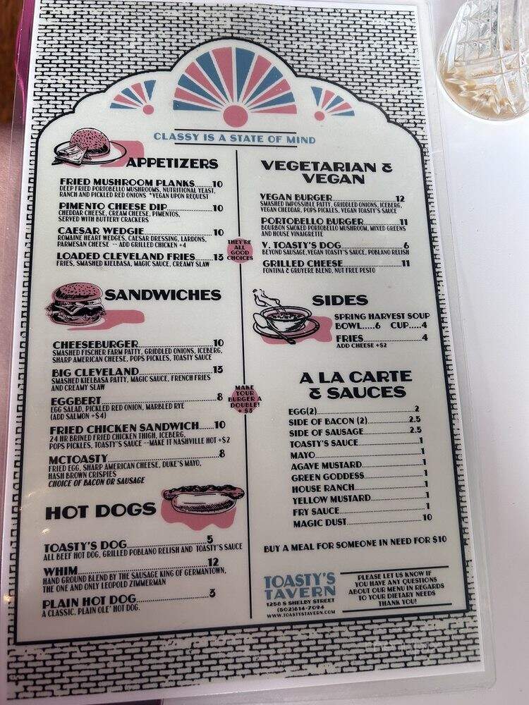 Toastys Tavern - Louisville, KY menu_pic