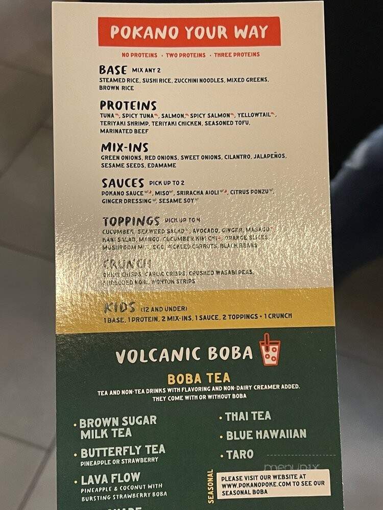 Pokano Poke Island Grill - Raleigh, NC menu_pic
