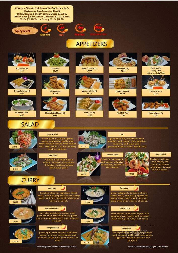 Sukhothai Express - San Antonio, TX menu_pic