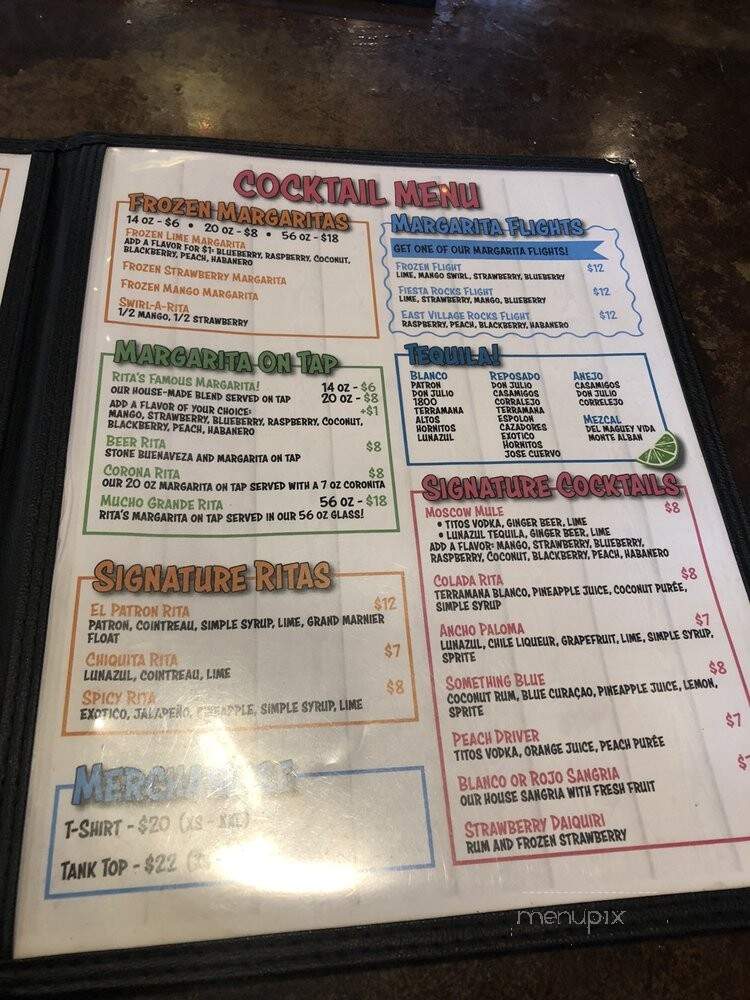Rita's Cantina - Des Moines, IA menu_pic