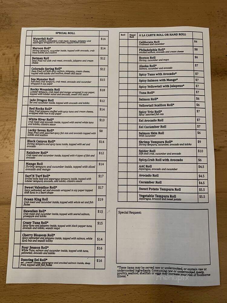 Shoyu Sushi - Aurora, CO menu_pic