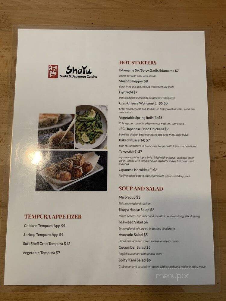 Shoyu Sushi - Aurora, CO menu_pic