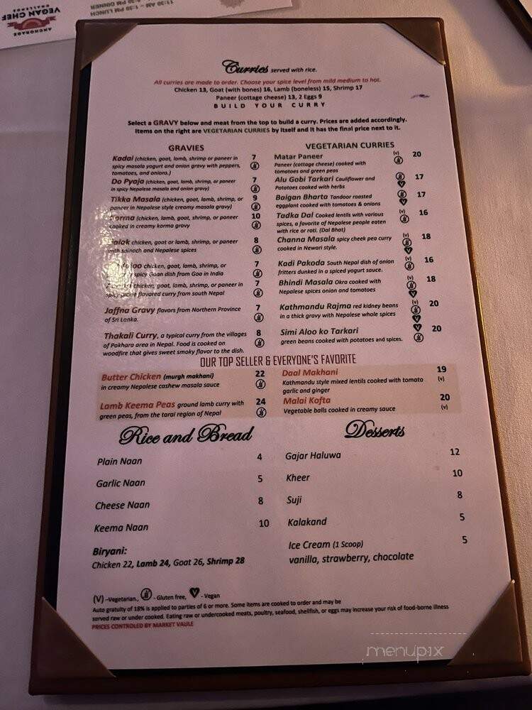 Mandala Restaurant Anchorage - Anchorage, AK menu_pic