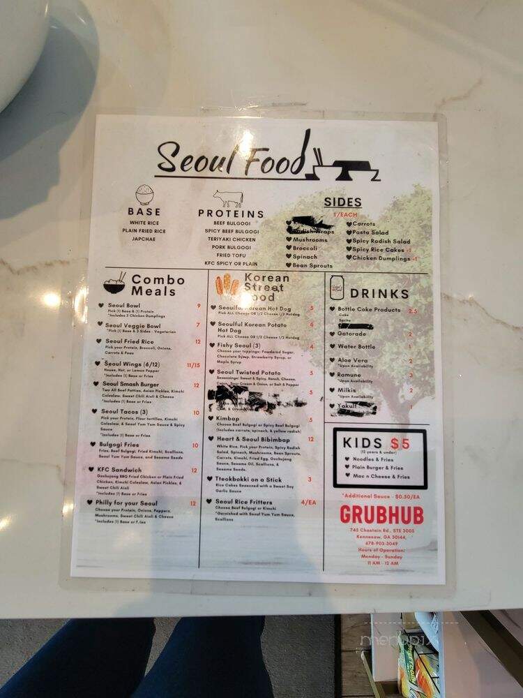 Seoul Food - Woodstock, GA menu_pic