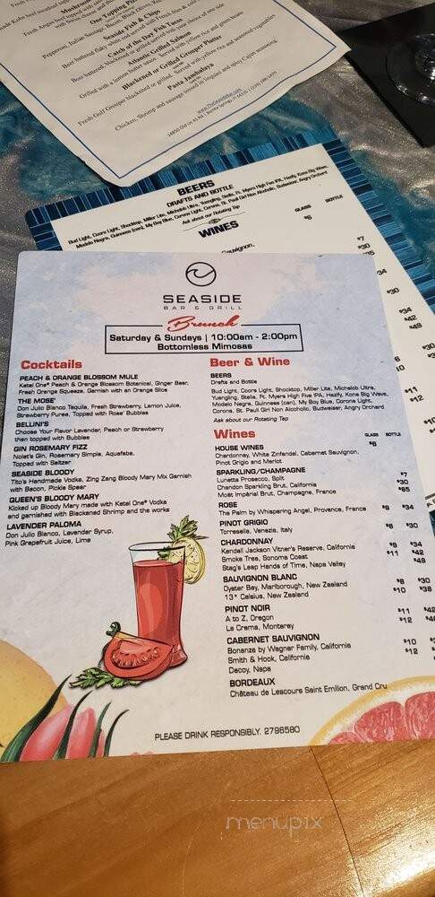 The Seaside Bar & Grill - Bonita Springs, FL menu_pic