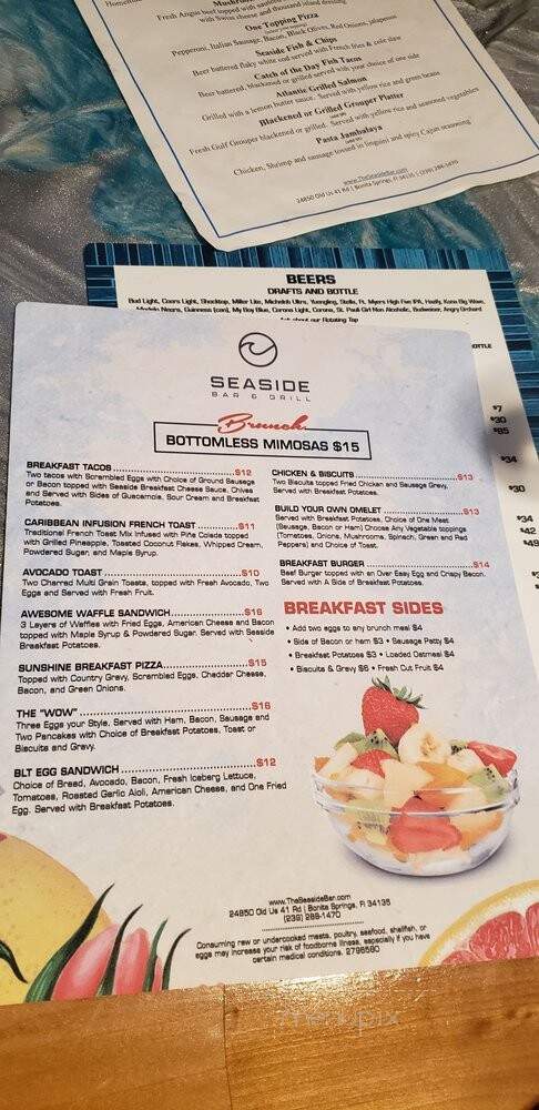 The Seaside Bar & Grill - Bonita Springs, FL menu_pic