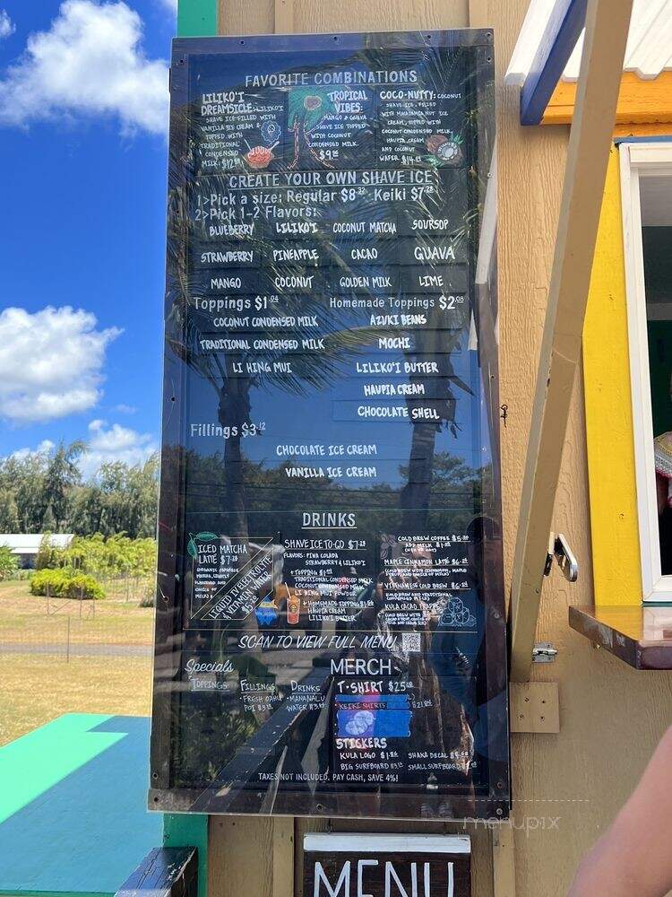 Kula Shave Ice North Shore - Haleiwa, HI menu_pic