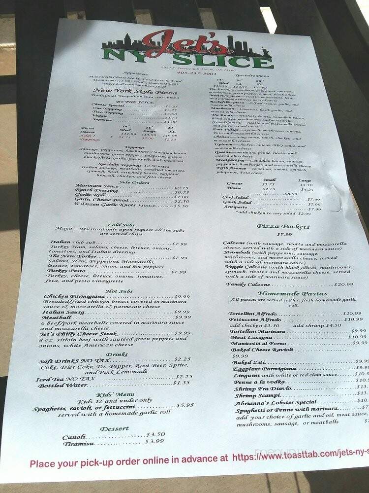 Jet's NY Slice - Moore, OK menu_pic