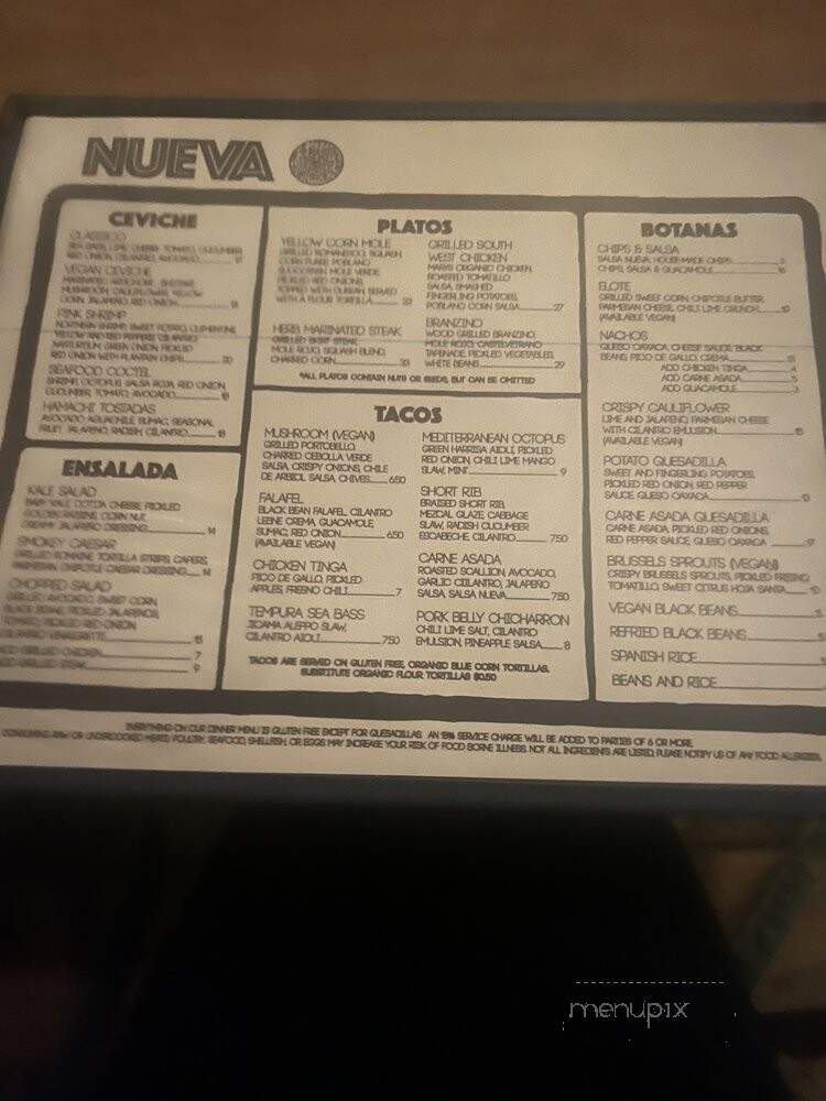 Nueva - Venice, CA menu_pic