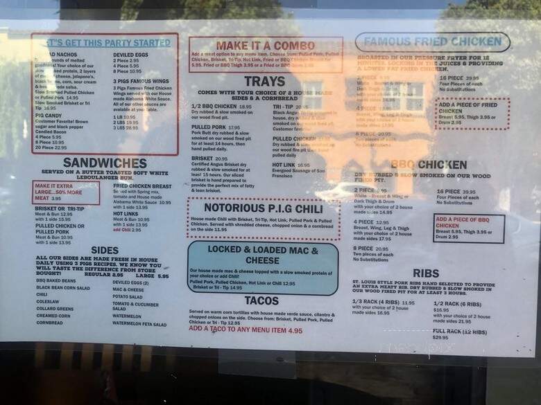 3 Pigs BBQ - Half Moon Bay, CA menu_pic