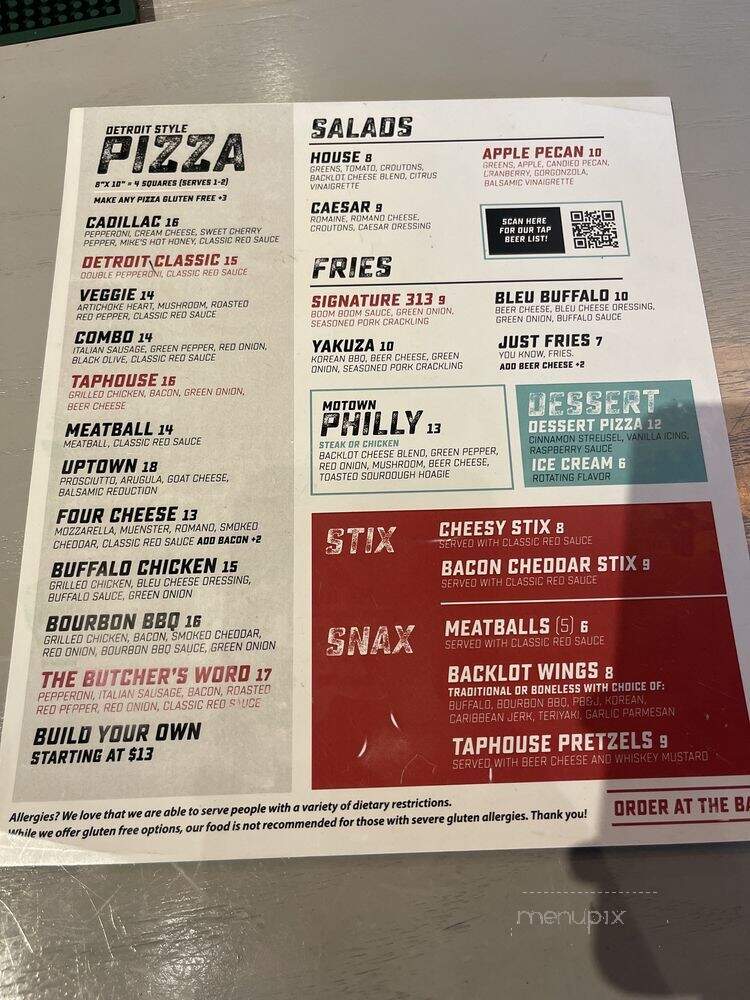 Backlot Taphouse - Omaha, NE menu_pic