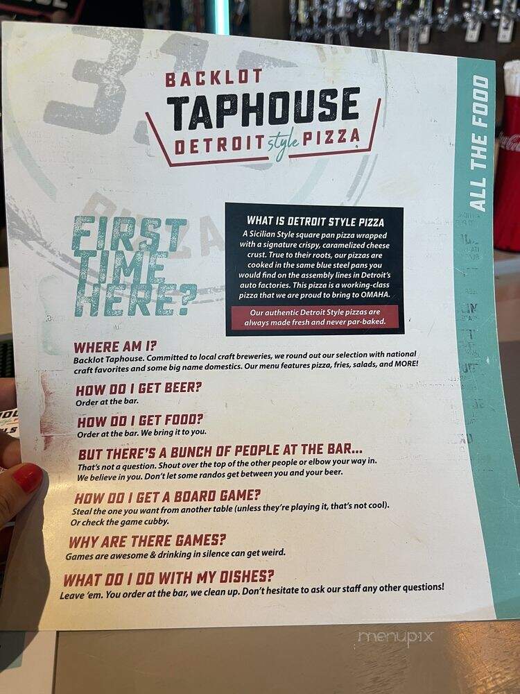 Backlot Taphouse - Omaha, NE menu_pic