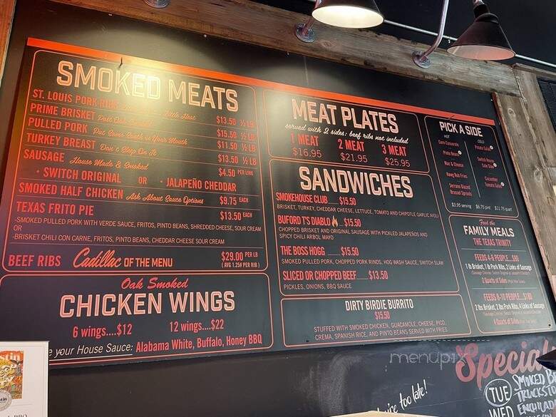 Stiles Switch BBQ & Brew - Cedar Park, TX menu_pic