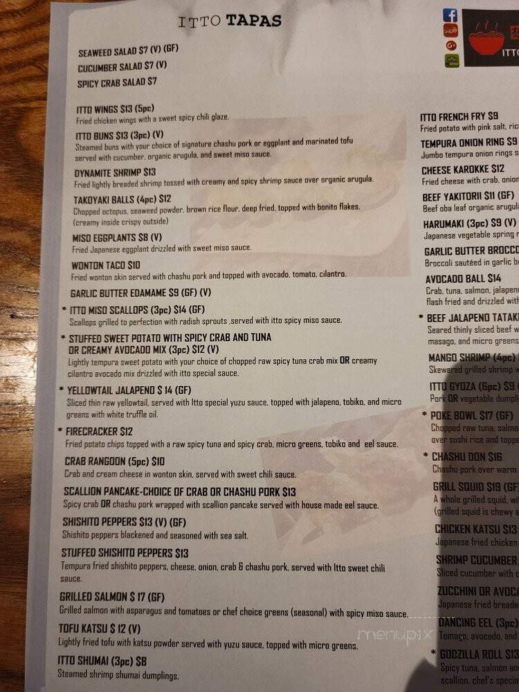Itto Ramen & Japanese Tapas - Asheville, NC menu_pic